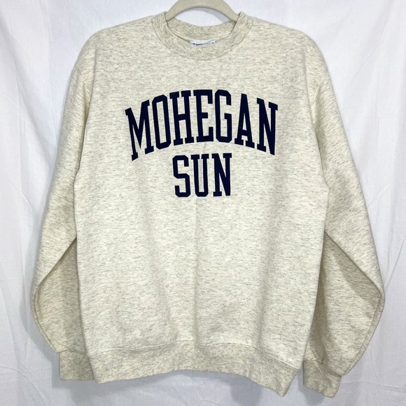 Champion Mohegan Sun Heather Cream Crewneck Sweatshirt, Size M - Picture 1 of 7